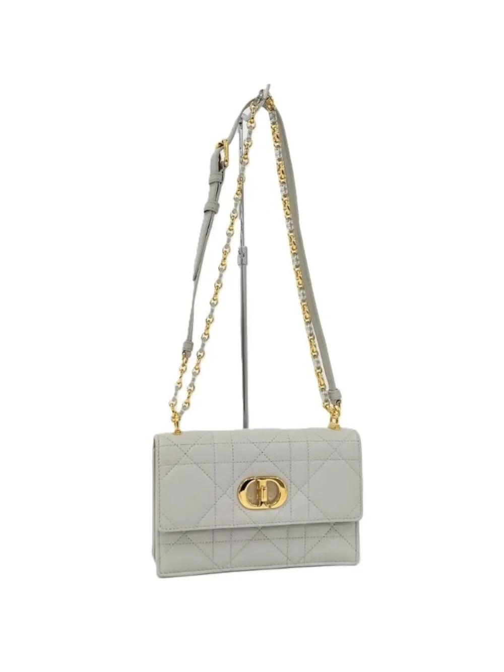 Dior Miscaro Mini Bag Macro Cannage Lambskin Light Gray